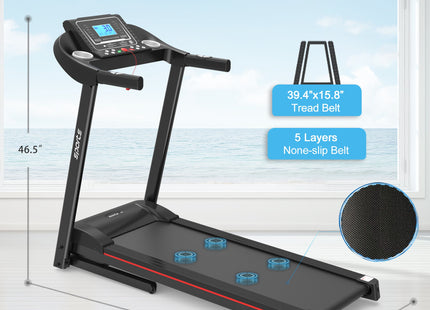 Fitshow App Home Foldable Treadmill with Incline, Folding Treadmill for Home Workout, Electric Walking Running Treadmill Machine 5' LCD Screen 250 LB Capacity Bluetooth Music