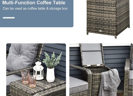 Three Piece Patio Furniture Set with Cushions and Table
