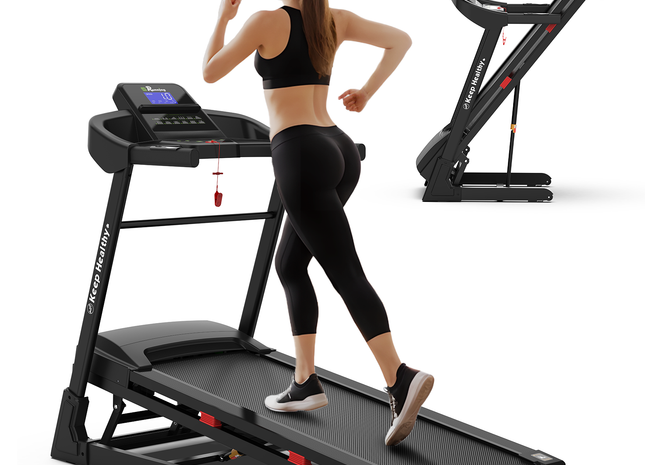 Treadmills for Home, Electric Treadmill with  Automatic Incline, Foldable 3.5HP Workout Running Machine Walking, Double Running Board Shock Absorption Pulse Sensor Bluetooth Speaker APP FITSHOW.400lbs