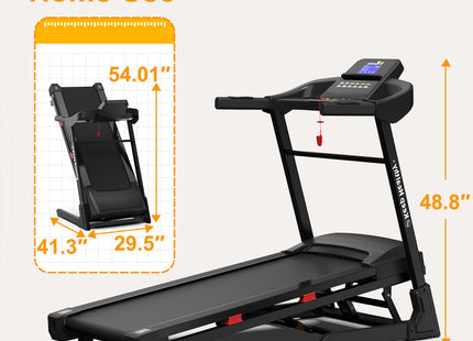 Treadmills for Home, Electric Treadmill with  Automatic Incline, Foldable 3.5HP Workout Running Machine Walking, Double Running Board Shock Absorption Pulse Sensor Bluetooth Speaker APP FITSHOW.400lbs