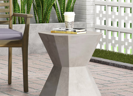 Modern Outdoor Lightweight Concrete Side Table in Natural Color