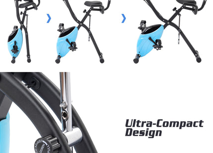 Exercise Bike,Workout Bikes for Home,Folding Stationary Bikes for Home with 16-Level Magnetic Resistance, 300LBS Capacity X-Bike Indoor Exercise Equipment with Heart Rate Sensor & LCD Monitor