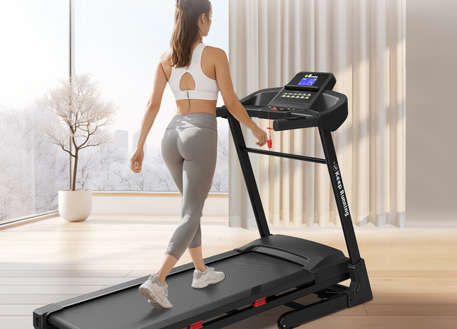 Treadmills for Home, Electric Treadmill with  Automatic Incline, Foldable 3.5HP Workout Running Machine Walking, Double Running Board Shock Absorption Pulse Sensor Bluetooth Speaker APP FITSHOW.400lbs