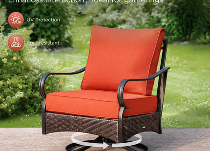 Patio Furniture Set with Fire Pit Table and Cushions