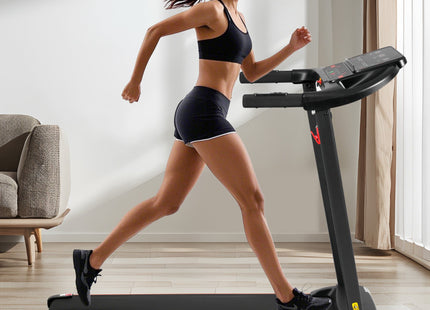 Treadmills for Home, 2.5HP Quiet Folding Treadmill with Heart Rate Sensor, 300lbs Weight Capacity, 7.5MPH, Incline Treadmill With USB Charge Station For Android & Bluetooth Speaker, 6 Shock-Absorbing