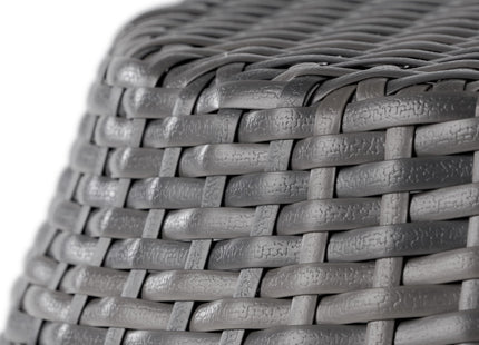 Outdoor Wicker Patio Side Table with Durable Polyethylene Frame in Grey, 20'' H x 19.25'' W