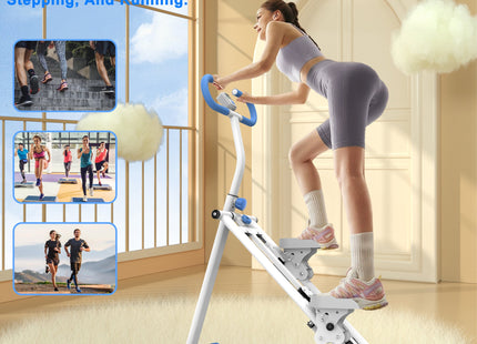 Stair Stepper with resistance Home-Upgrade Vertical Climber Workout Machine for Full-Body Exercise Climber Fitness Equipment with Stable Frame Adjustable Handlebar-Blue