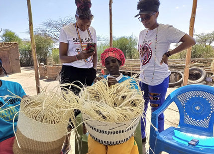 Balance Point Handwoven Straw Sisal Basket Tote Bag
