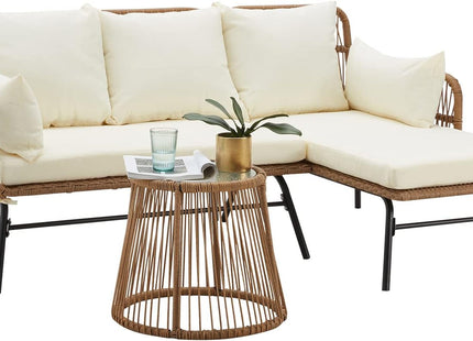 L Shaped Patio Furniture Set with Thick Cushions