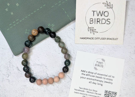 Gemstone Diffuser Bracelet - Fancy Jasper + Rosewood