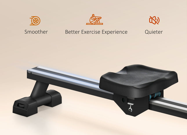 Soozier Water Rowing Machine, Foldable Rower Machine with Adjustable Resistance, Wheels, LCD Monitor and Tablet Holder for Home Cardio Training, Red