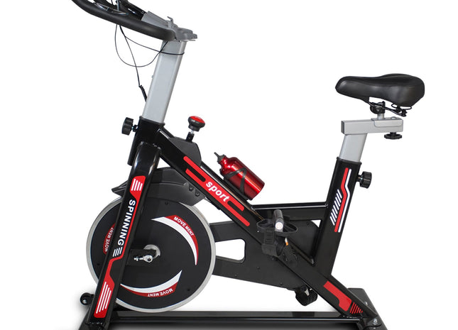 Indoor Exercise Bike Cycling Bike with Comfortable Seat Cushion Black+Red