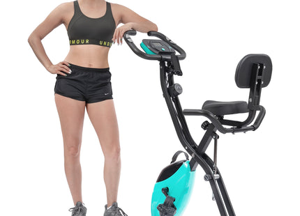 Exercise Bike,Workout Bikes for Home,Folding Stationary Bikes for Home with 16-Level Magnetic Resistance, 300LBS Capacity X-Bike Indoor Exercise Equipment with Heart Rate Sensor & LCD Monitor