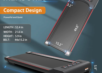 Under Desk Treadmill Machine 300 LB Capacity Walking Pad  for Home Office