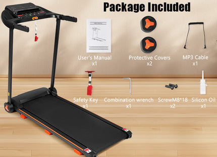 Treadmills for Home, 2.5HP Quiet Folding Treadmill with Heart Rate Sensor, 300lbs Weight Capacity, 7.5MPH, Incline Treadmill With USB Charge Station For Android & Bluetooth Speaker, 6 Shock-Absorbing