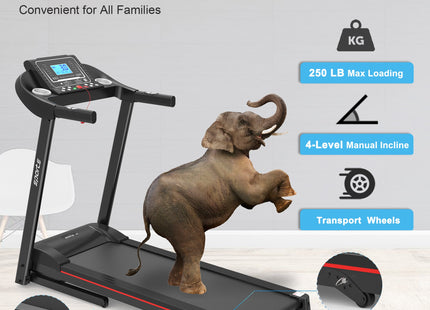 Fitshow App Home Foldable Treadmill with Incline, Folding Treadmill for Home Workout, Electric Walking Running Treadmill Machine 5' LCD Screen 250 LB Capacity Bluetooth Music