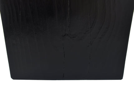 Wood-Look Square-Column MGO End Table,  H27.75',Wood-Like Distressed Finish, Mix with Different Heights, Indoor Outdoor Use,Black Color