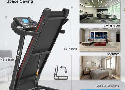 Fitshow App Home Foldable Treadmill with Incline, Folding Treadmill for Home Workout, Electric Walking Running Treadmill Machine 5' LCD Screen 250 LB Capacity Bluetooth Music