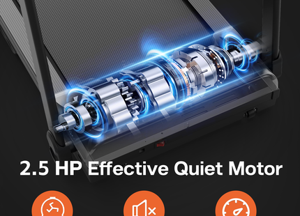 Foldable Treadmill 2.5HP Electric Folding Treadmill Running Walking Machine for Home Gym, Max 265 LBS Weight Capacity