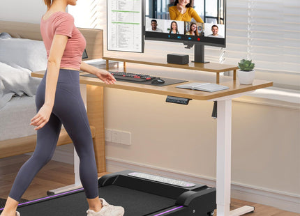 Under Desk Treadmill, Walking Pad, 2 in 1 Portable Treadmill with Handle Remote Control LED Display, Walking Jogging Machine for Home Office Use Black