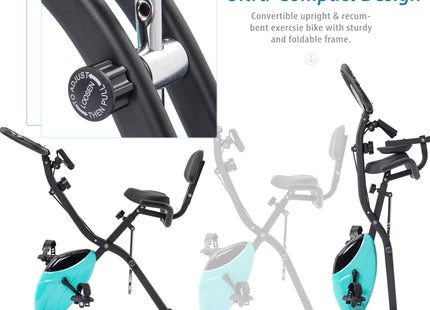 Exercise Bike,Workout Bikes for Home,Folding Stationary Bikes for Home with 16-Level Magnetic Resistance, 300LBS Capacity X-Bike Indoor Exercise Equipment with Heart Rate Sensor & LCD Monitor