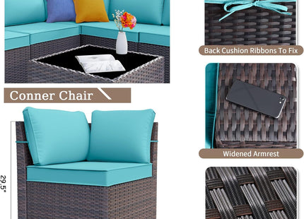 Rattan Patio Furniture Set With Fire Pit Table