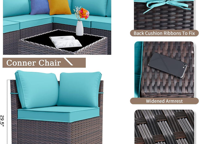 Rattan Patio Furniture Set With Fire Pit Table