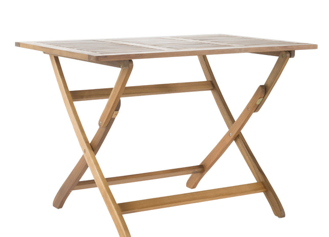 Blissique 43.5' Outdoor Foldable Wood Dining Table with Slat Design, Natural