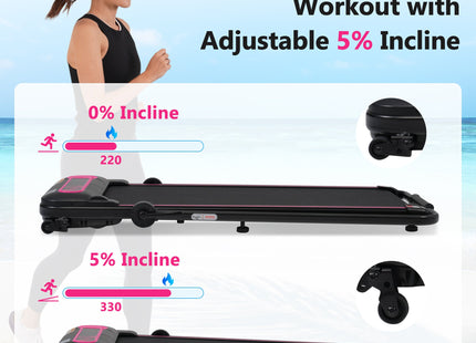 NEW Folding Walking Pad Under Desk Treadmill for Home Office -2.5HP Walking Treadmill With Incline 0.5-7.5MPH 300LBS Capacity Treadmill for Walking Running - Two Ways to Adjust Speed