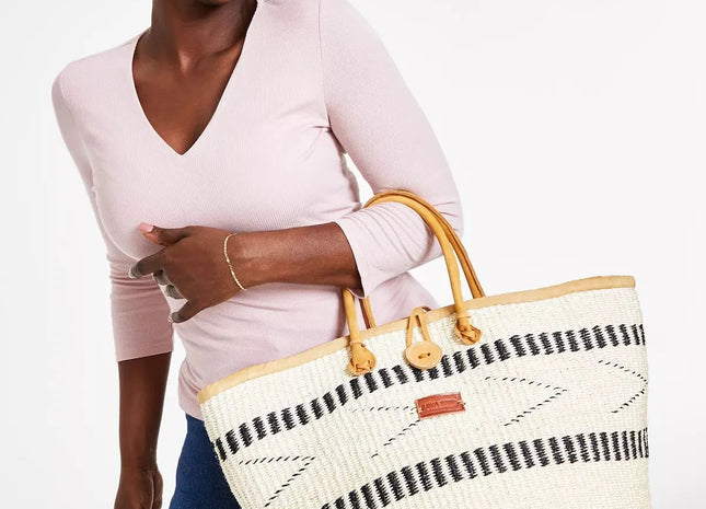 Balance Point Handwoven Straw Sisal Basket Tote Bag
