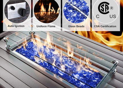 Rattan Patio Furniture Set With Fire Pit Table