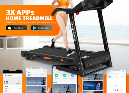 Foldable Treadmill with Incline, Folding Treadmill for Home Electric Treadmill Workout Running Machine, Handrail Controls Speed, Pulse Monitor,APP