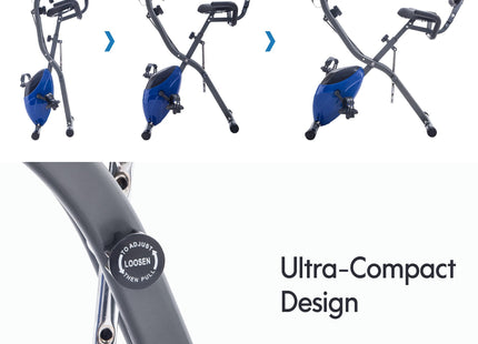 Exercise Bike,Workout Bikes for Home,Folding Stationary Bikes for Home with 16-Level Magnetic Resistance, 300LBS Capacity X-Bike Indoor Exercise Equipment with Heart Rate Sensor & LCD Monitor