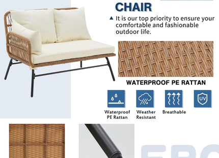 L Shaped Patio Furniture Set with Thick Cushions