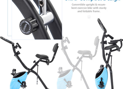 Exercise Bike,Workout Bikes for Home,Folding Stationary Bikes for Home with 16-Level Magnetic Resistance, 300LBS Capacity X-Bike Indoor Exercise Equipment with Heart Rate Sensor & LCD Monitor
