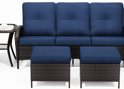 Outdoor Wicker Patio Furniture Set with Swivel Rockers