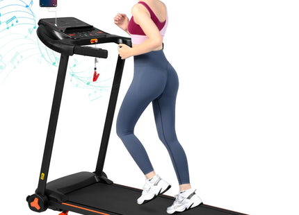 Treadmills for Home, 2.5HP Quiet Folding Treadmill with Heart Rate Sensor, 300lbs Weight Capacity, 7.5MPH, Incline Treadmill With USB Charge Station For Android & Bluetooth Speaker, 6 Shock-Absorbing