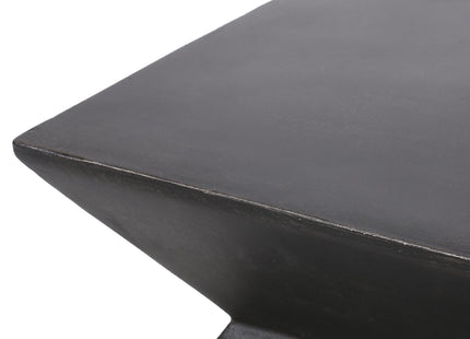 Modern Outdoor Lightweight Concrete Side Table with Geometric Design in Copper