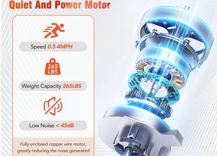 NEW Walking Pad Under Desk Treadmill for Home Office -2.5HP Walking Treadmill With Incline 0.5-4MPH 265LBS Capacity Treadmill for Walking Running - Wristband Remote