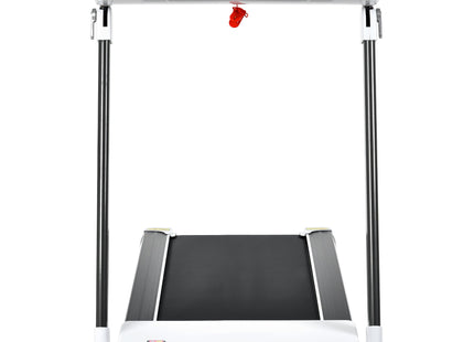 FITIME Portable Compact Treadmill with Electric Motorized 3.5HP, Bluetooth Speaker, White Metal, Medium Size
