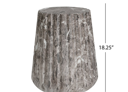 Outdoor Cleme Carved Side Table, Brown