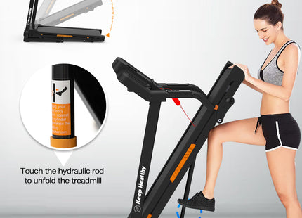 Foldable Treadmill with Incline, Folding Treadmill for Home Electric Treadmill Workout Running Machine, Handrail Controls Speed, Pulse Monitor,APP