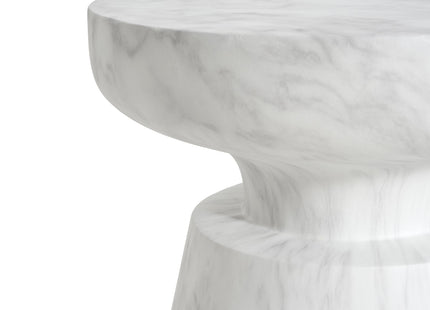 Outdoor Ponti Travertine Side Table,White