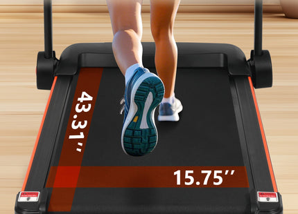 Treadmills for Home, 2.5HP Quiet Folding Treadmill with Heart Rate Sensor, 300lbs Weight Capacity, 7.5MPH, Incline Treadmill With USB Charge Station For Android & Bluetooth Speaker, 6 Shock-Absorbing