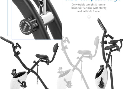 Exercise Bike,Workout Bikes for Home,Folding Stationary Bikes for Home with 16-Level Magnetic Resistance, 300LBS Capacity X-Bike Indoor Exercise Equipment with Heart Rate Sensor & LCD Monitor