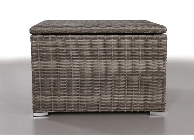 Stylish Wicker Outdoor Storage End Table with Grey Mix Finish and Durable Construction