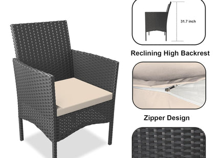 Stylish Four Piece Outdoor Rattan Patio Furniture Set