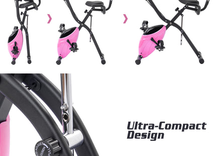 Exercise Bike,Workout Bikes for Home,Folding Stationary Bikes for Home with 16-Level Magnetic Resistance, 300LBS Capacity X-Bike Indoor Exercise Equipment with Heart Rate Sensor & LCD Monitor