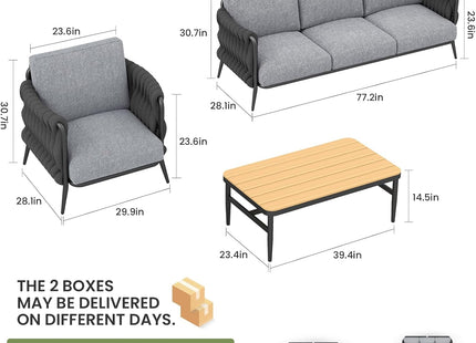 Stylish Outdoor Patio Furniture Set with Waterproof Cushions