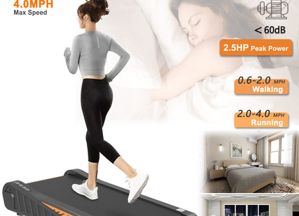 Home Exercise Walking Pad Under Desk Treadmill 8% Incline for Small Space